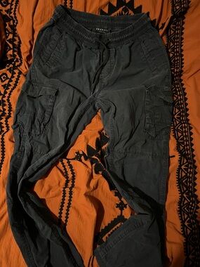 Men's black sonneti Cargo Joggers with Elastic Drawstring Waist